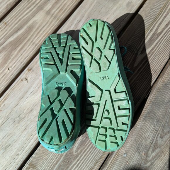 Opening Ceremony x Vans Tie Lace Up Skater Platform Satin Seafoam Green Womens 9 - Picture 9 of 16